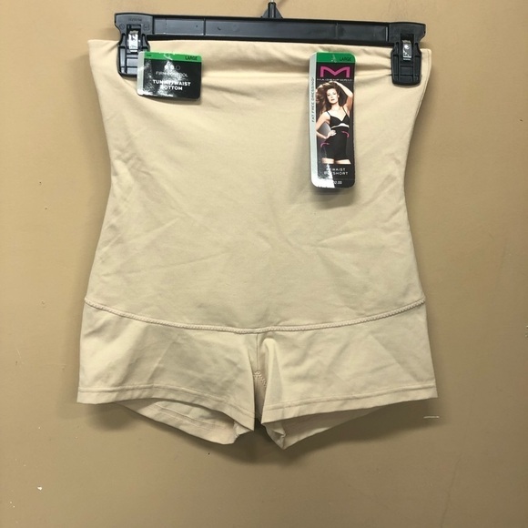 Maidenform  Women's Beige Shapewear Hi-Waist Boyshort Firm Size Large NWT - Picture 1 of 5